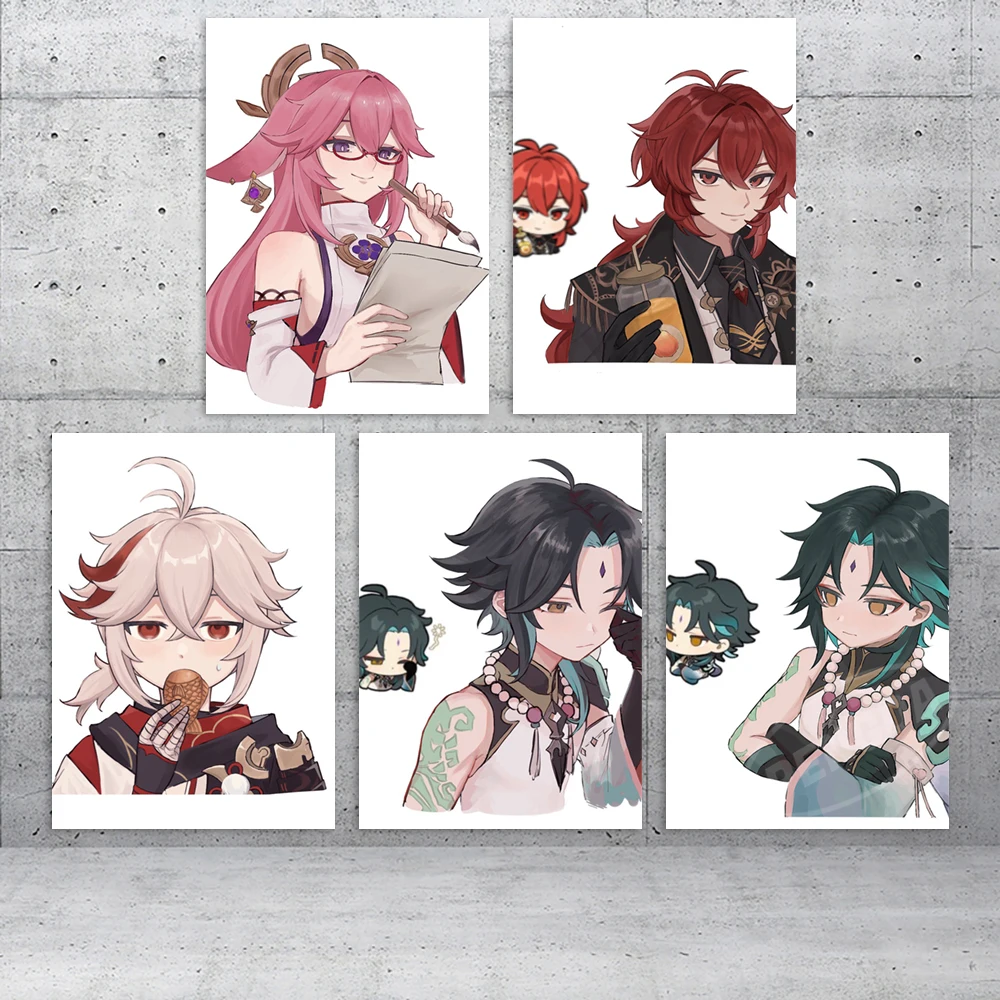 

Print Modular Genshin Impact Picture HD Yae Miko Canvas Anime Painting Kaedehara Kazuha Poster Living Room Home Decor Wall Art