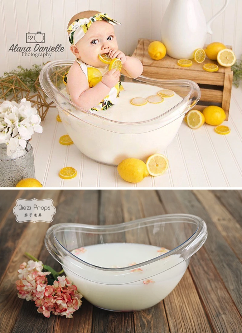 transparent-small-bathtub-100-day-old-baby-photo-location-bathtub-milk-bath-photo-bath-bucket-children's-photography-accessories