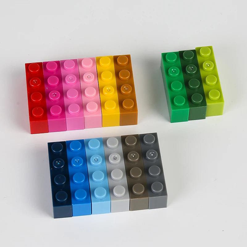 33pcs/Lot 1X4 Dots Idea MOC Bricks Designer Building Blocks Accessories Parts NO.3010 DIY Educational Toys for Children Diy