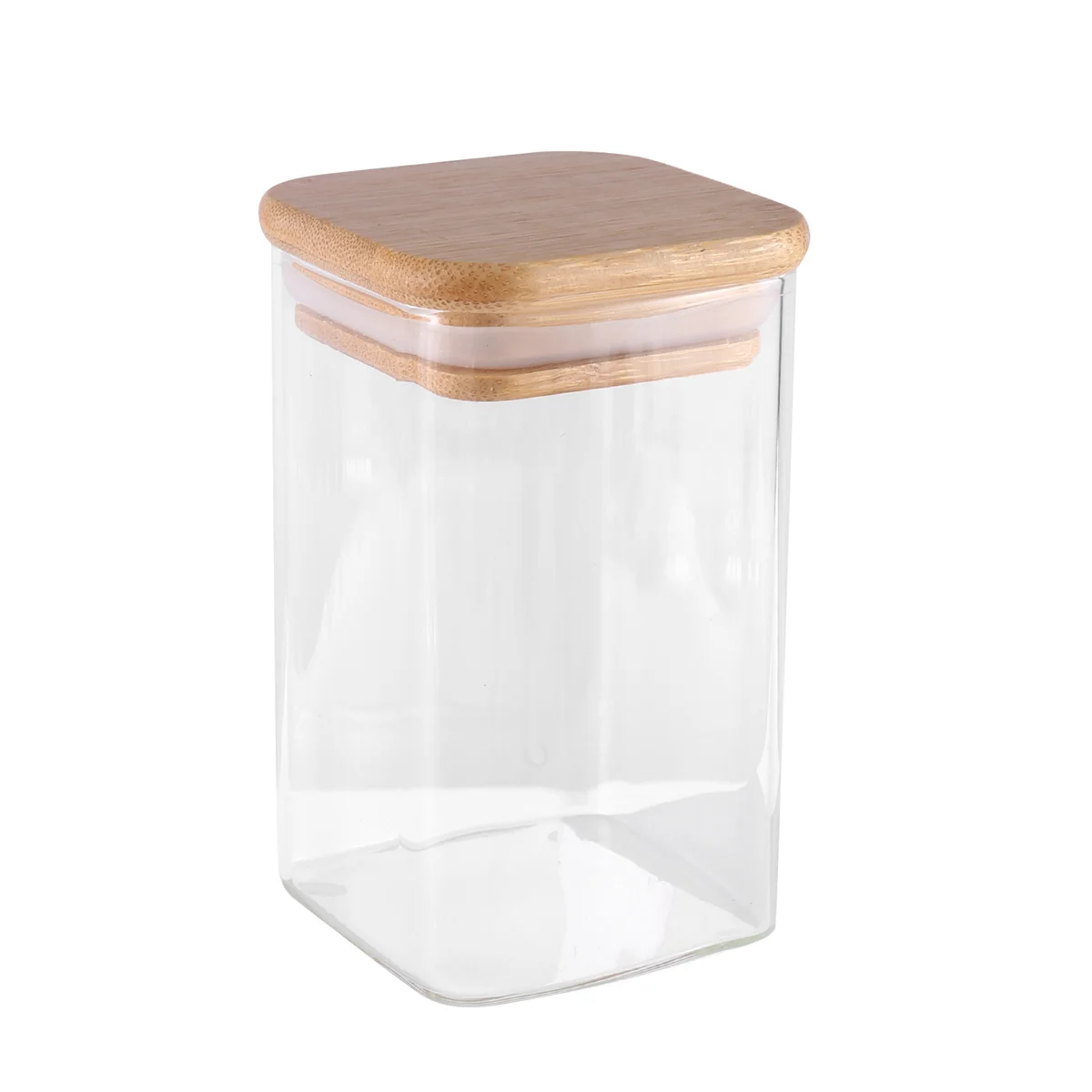 10 Pcs Glass Spice Jars 8oz Clear Empty Square Food Storage Containers with  Bamboo Airtight Lid and Labels - Thicken Small Glass canister