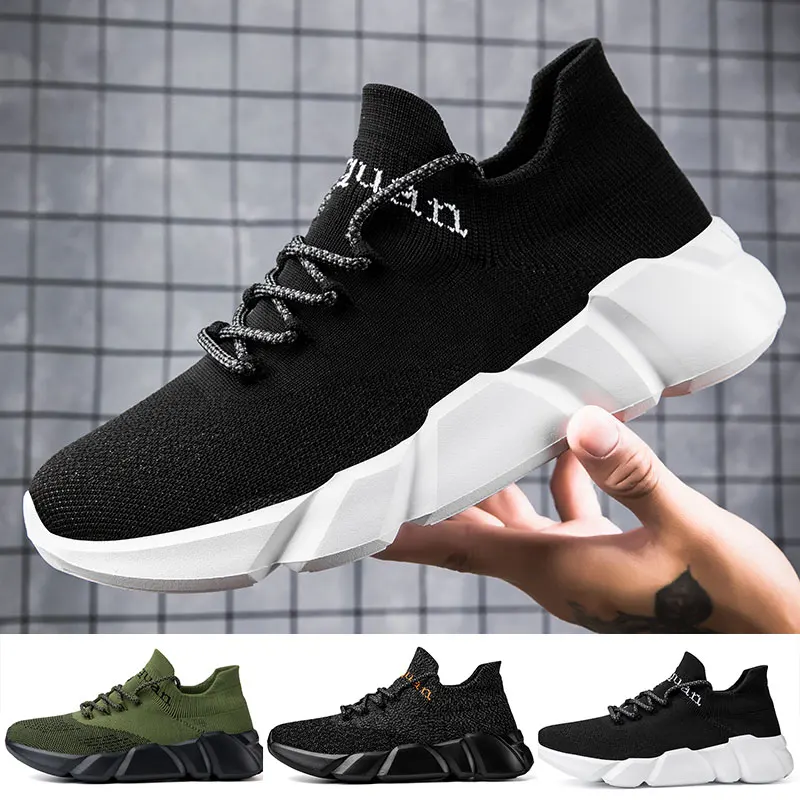 Women Men Sneakers Outdoor Breathable Running Shoes Solid Lace Up Mesh Casual Sock Shoes for Training Walking Plus Size 36-46