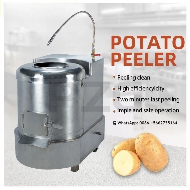 Description Picture 3 of itemElectric Automatic 8kg 15kg 30kg Root Vegetable Skin Peeler Potato Carrot Peeling Washing Machine Potato Skin Removing Machine