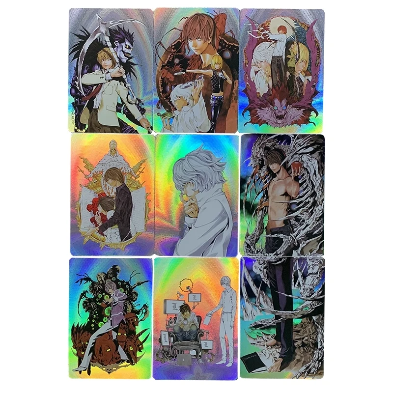 

9pcs/set DEATH NOTE Killer Yagami Light Ryuk Animation Characters Flash Card Anime Classics Game Collection Cards Toy Gift