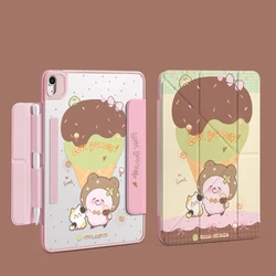 Funda para tableta magnética desmontable con función de auto despertar y sueño, diseño de plegado 3+Y