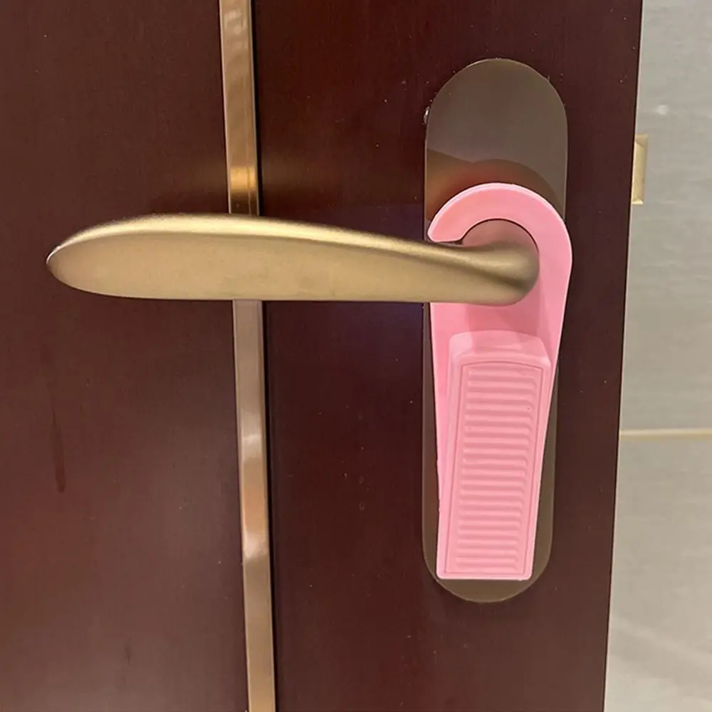 Punch Free Door Stopper Can Be Hang Windproof Door Stopper Surface Stripe Design Home Bedroom Office Stop Safety Card