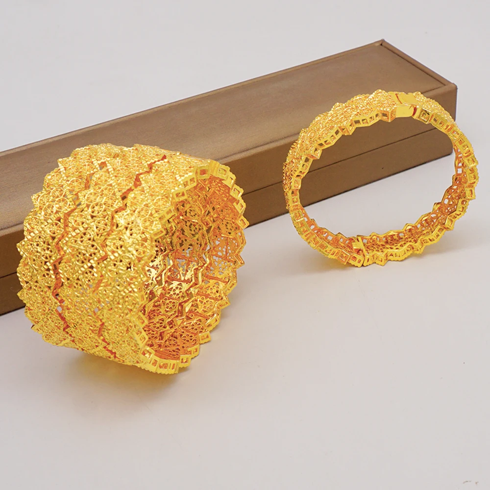 Luxury Indian Dubai Gold Color Bangles For Women Girls Ethiopian African Wedding Bangle&Bracelet Bijoux français Jewellry