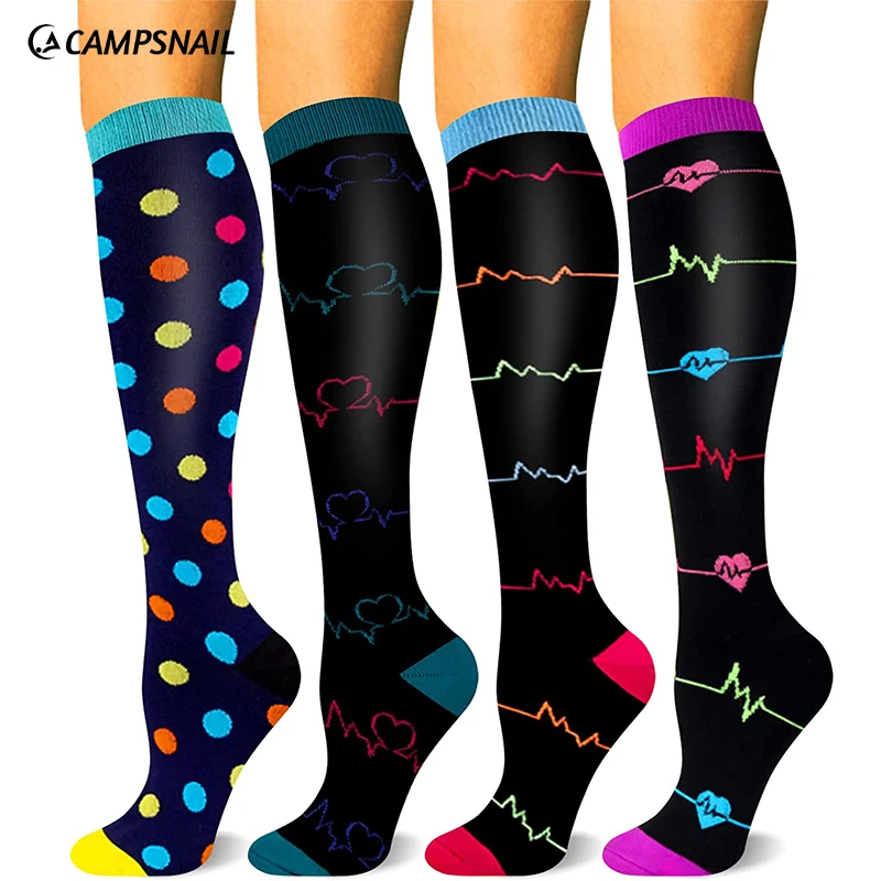 CAMPSNAIL 4PCS Compression Socks Athletic Men Women Best Graduated ...