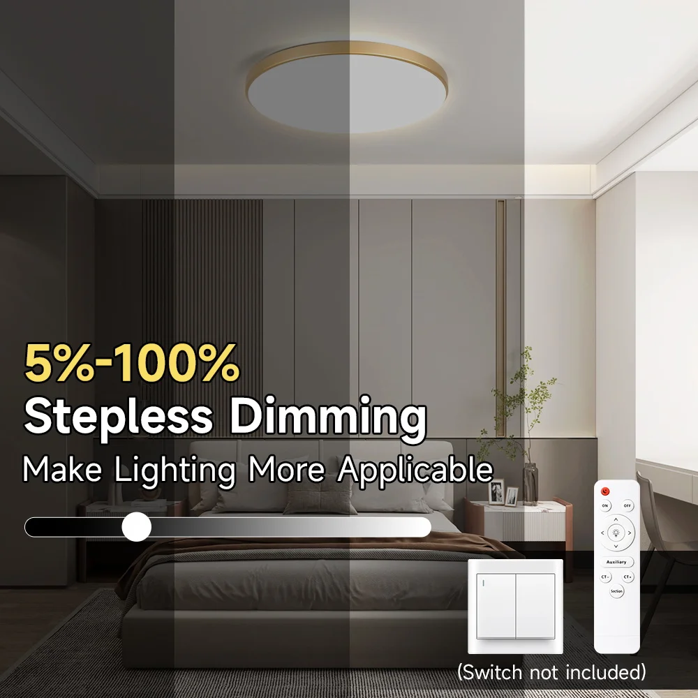 Enhanced Multicolor Dimmable LED Ceiling Lamp with Remote Control