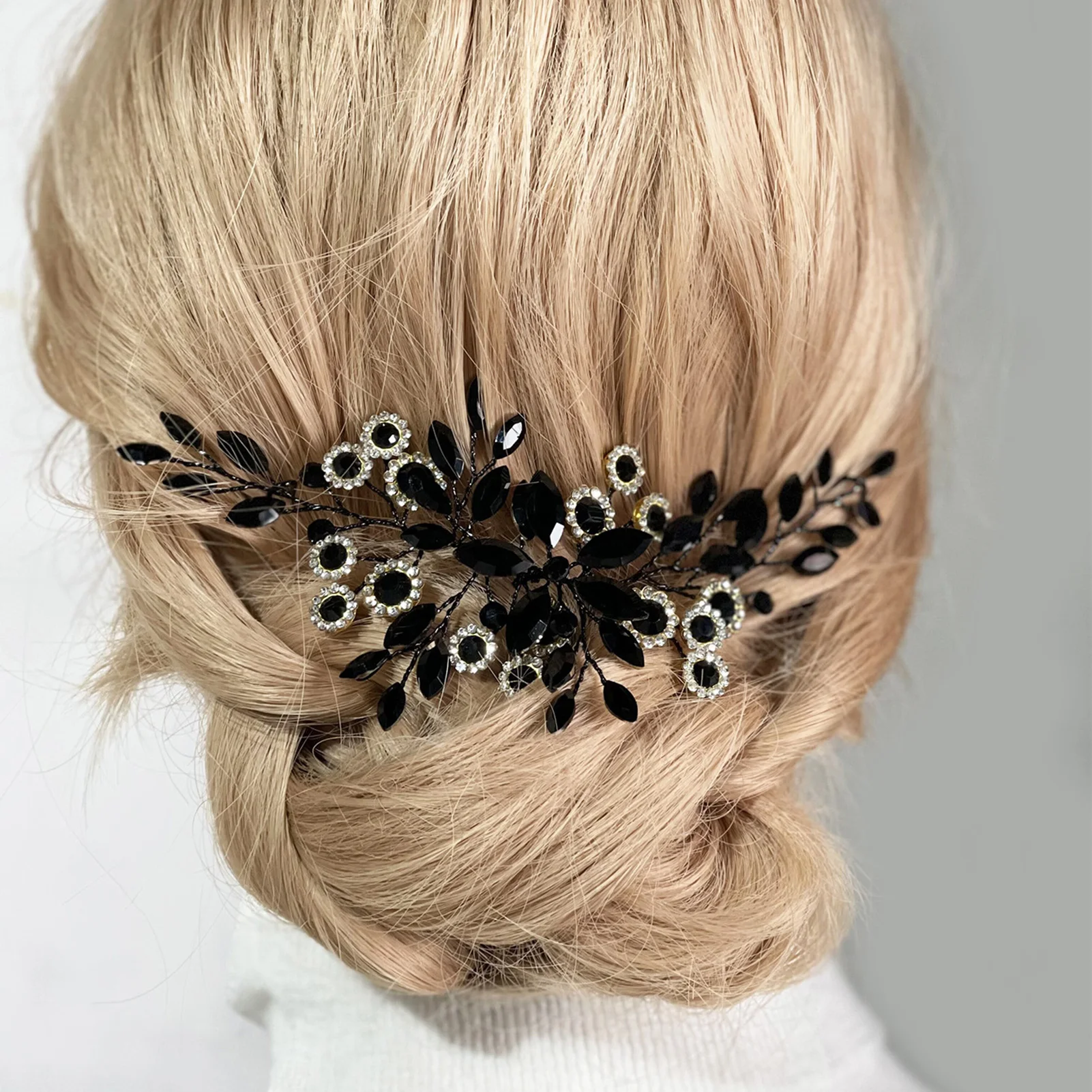 Bridal Headwear Blue Rhinestone Flower Bridal Hair Combs Wedding Headwear Brides Hair Accessories Party Tiaras