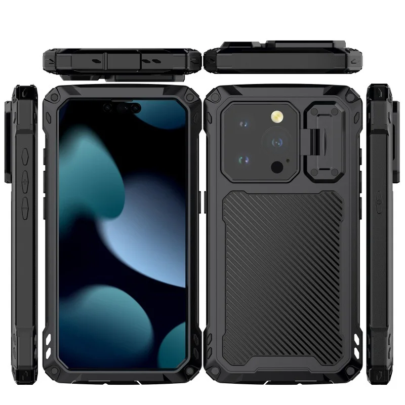 

Full-body Rugged Cases For Iphone 15 Pro Max & 15 Plus Case Military Grade Built-in Protector Kickstand Slide Camera Cover Shell