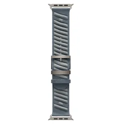 Luxurious Midnight Blue Nylon Loop Watchband Bracelet - 42 44 45 49 S10 - 46MM (Grey Glacier Blue)