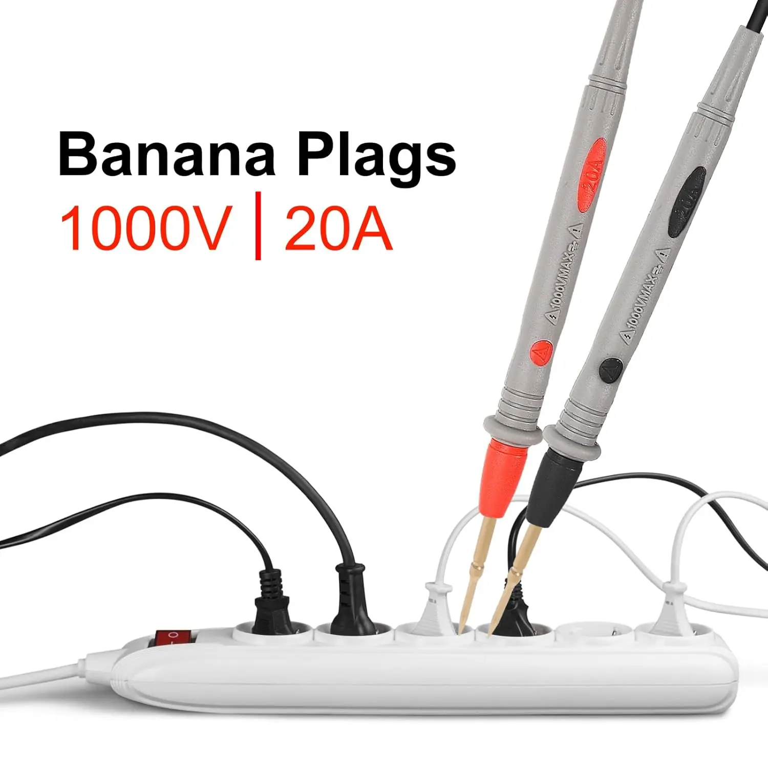 1000V 20A Multimeter Test Leads Banana Plug, Digital Multimeter Test Leads Probes Electrical Probe