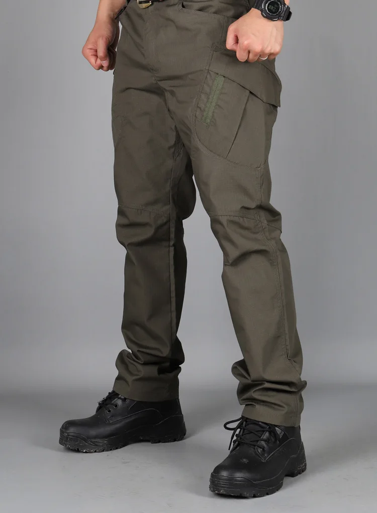 Men Cargo Pants Trousers Multi-pocket Waterproof Wear-resistant Casual Training Overalls Clothing Comfortable Breathable 1