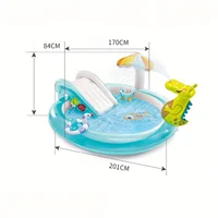 Piscine gonflable en polymère pour enfants, piscine crocodile avec toboggan, pêche au poisson 5
