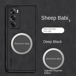 Luxury Soft PU Leather Magnetic Protective Back Cover for Reno 12 Pro (Black)