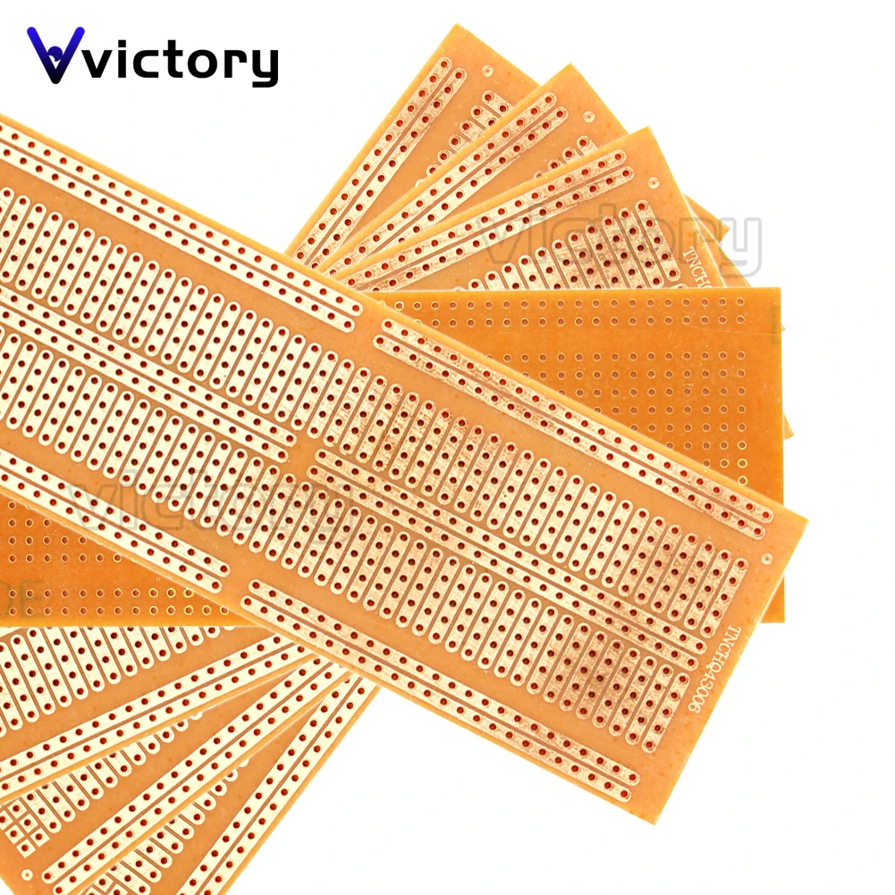 5PCS 4.8*13.3CM Single Sided Bakelite 5-Hole Pad 1.2 Thick 2.54 Spacing Universal Board Universal Circuit Board PCB