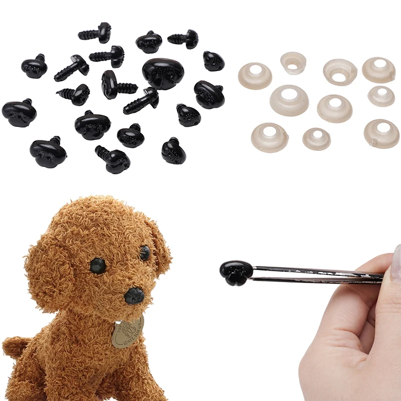 아크릴 타원형 삼각형 스레드 동물 눈 개 코, DIY 인형 장난감, 귀여운 곰 버튼 장난감, DIY 인형 액세서리, 10-50 세트