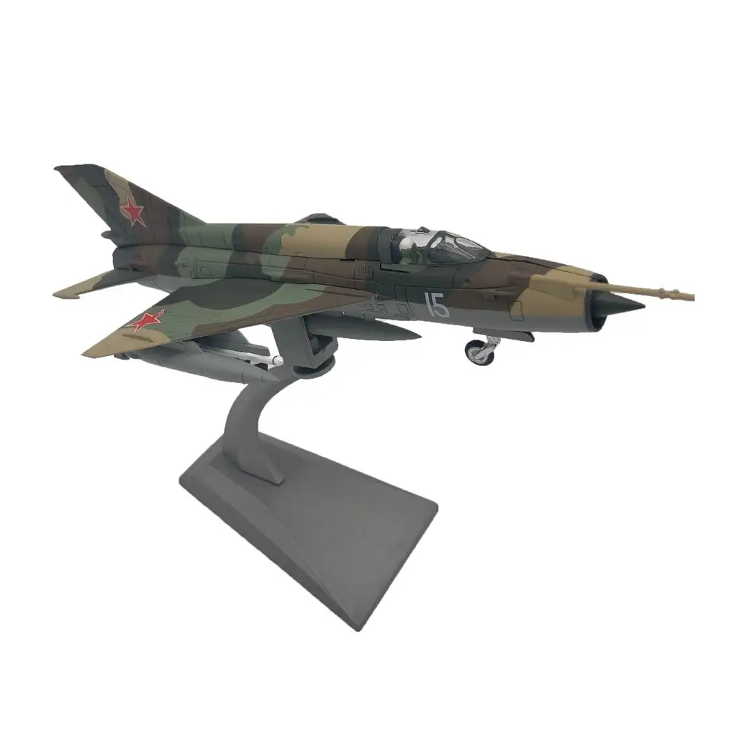 

1/72 масштаб MIG-21 истребитель летательный аппарат вертолет отлитый под давлением модель и дисплей стенд 21x10 см