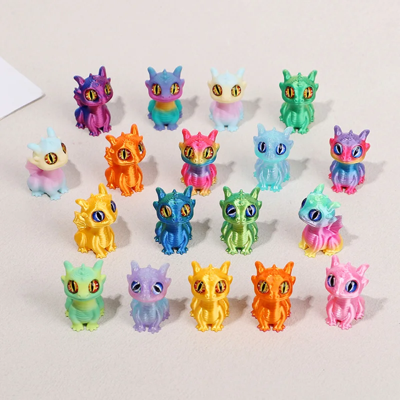 5/10/20Pcs Cute Mini Dragon Ornaments Kids Birthday Party Favors Pinata Filler Gifts 3D Printed Animal for Home Table Decoration
