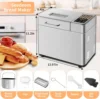 16 in 1 Bread Machine, 2.2LB Stainless Steel Bread Maker with Fruit and Nut Dispenser, Nonstick Ceramic Pan, 3 Crust Colors, 3 L 3
