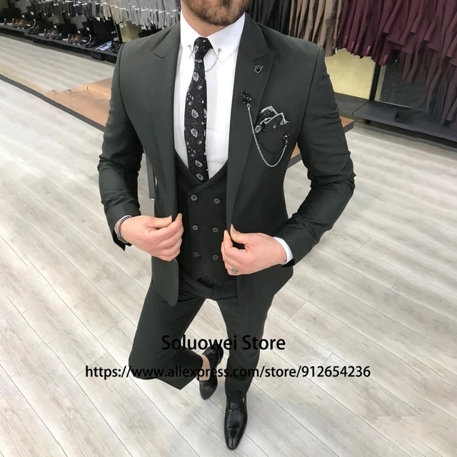 Casual Man Suit Slim 3 Pieces Wedding - Suits Men Fashion Slim Fit 3 Piece  Jacket - Aliexpress