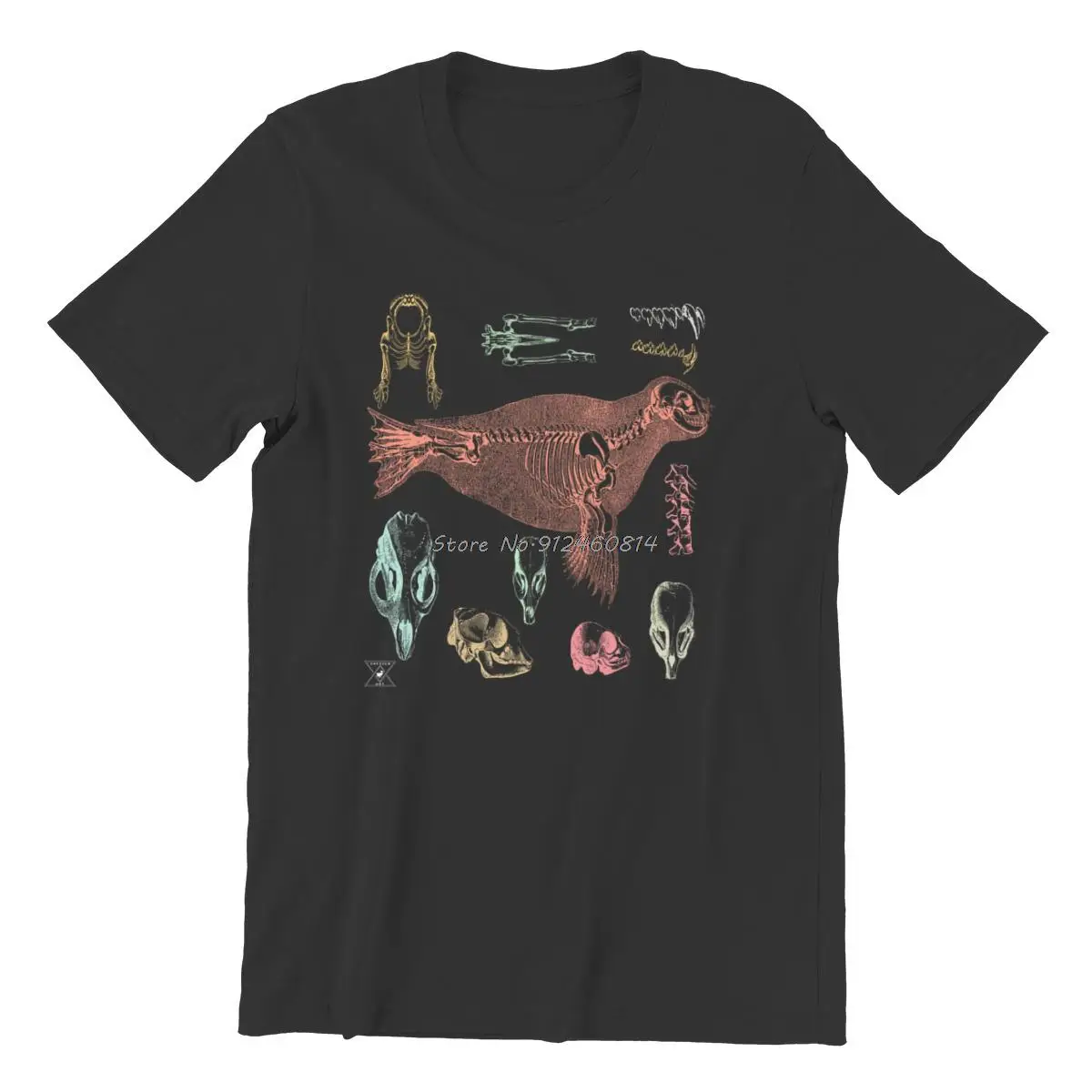 

Men's T-shirt Sea Lion Anatomy Vintage Kawaii Men Cotton O-neck Tshirt Hip Hop Tees Streetwear Harajuku