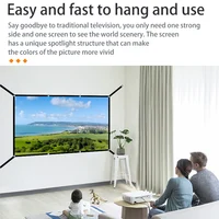 16: 9 portable foldable white soft screen, 60-150 inch high-definition wall mounted extended projection screen - Image 4