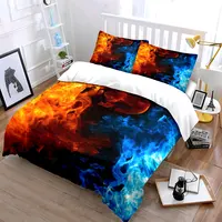 Ensemble de literie Fire and Ice Art Decor avec 1 housse de couette et 2 taies d'oreiller, simple, double, king, queen, cadeau 2