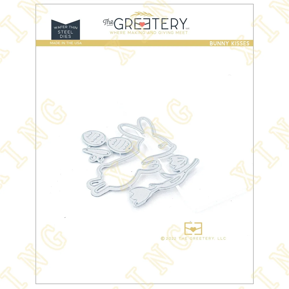 

Easter Bunny Kisses Metal Cutting Dies Craft Embossing Make Paper Greeting Card Making Template Diy Handmade 2023 New Arrival