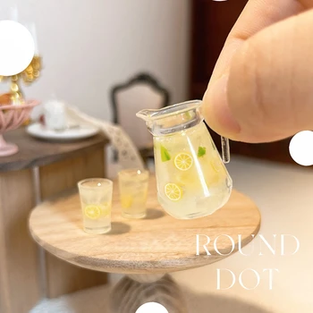 1/12 Dollhouse Miniature World Scene Model Mini Lemon Tea Summer Ice Lime Drink Decoration Doll Accessory Toys 1