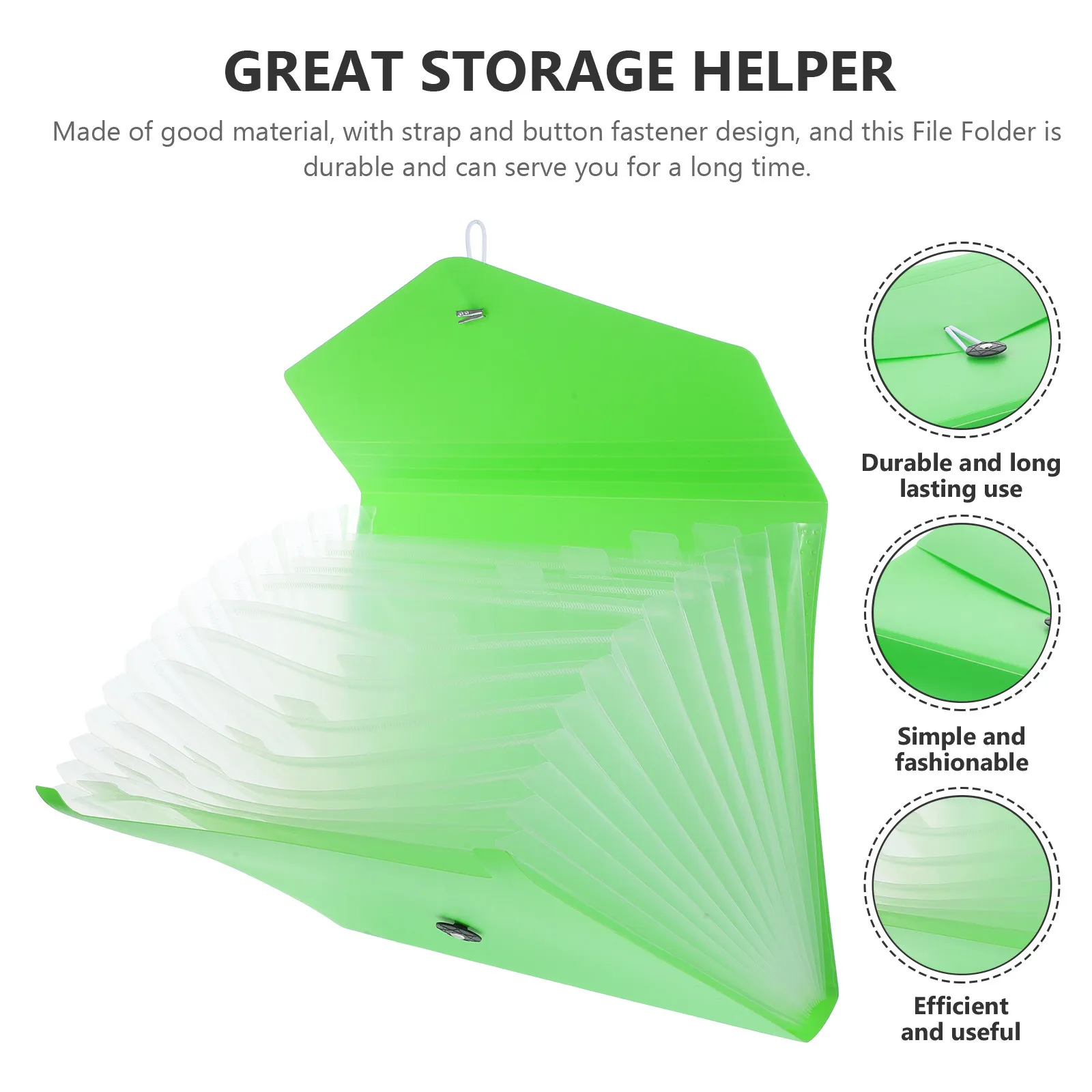 컬러풀한 디바이더가 있는 아코디언 파일 폴더 정리함, 휴대용 확장형 문서 홀더 (세무서류, 계약서, 청구서용)