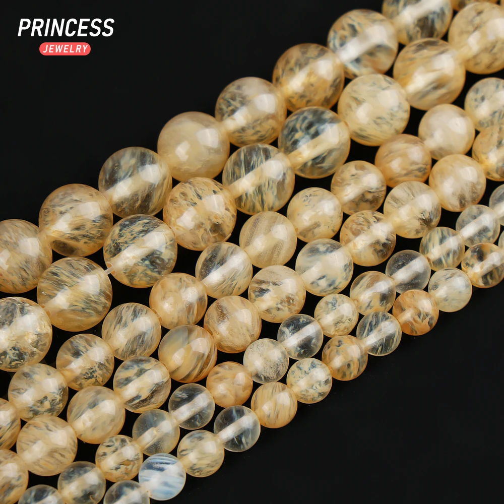 A++ Natural Citrine Yellow Watermelon Quartz Loose Beads for Jewelry Making Bracelet Stone Beads DIY Accessorie 4 6 8 10 12mm 4