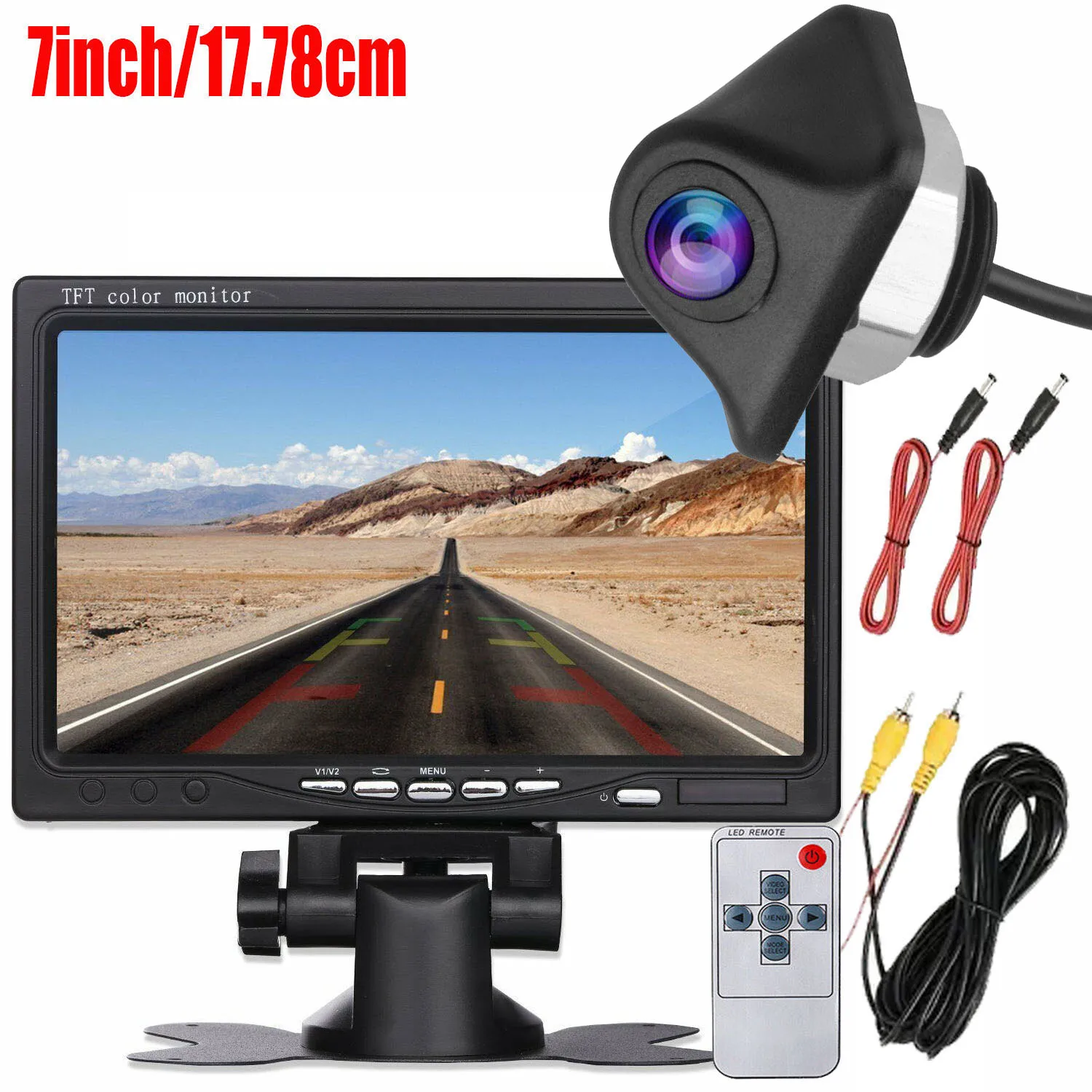 

7" Car TFT LCD Screen Monitor Rear View Reversing Backup Camera Kit with 6M Cable for Truck/Bus/RV/Trailer/Tractor/camper