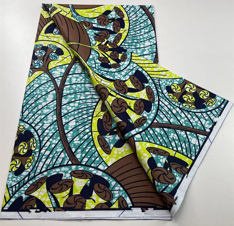 Fabric 100% Cotton Batik Ankara Fabric For Dress Newest Guaranteed Veritable Real African Wax Prints 6Yards S01 5