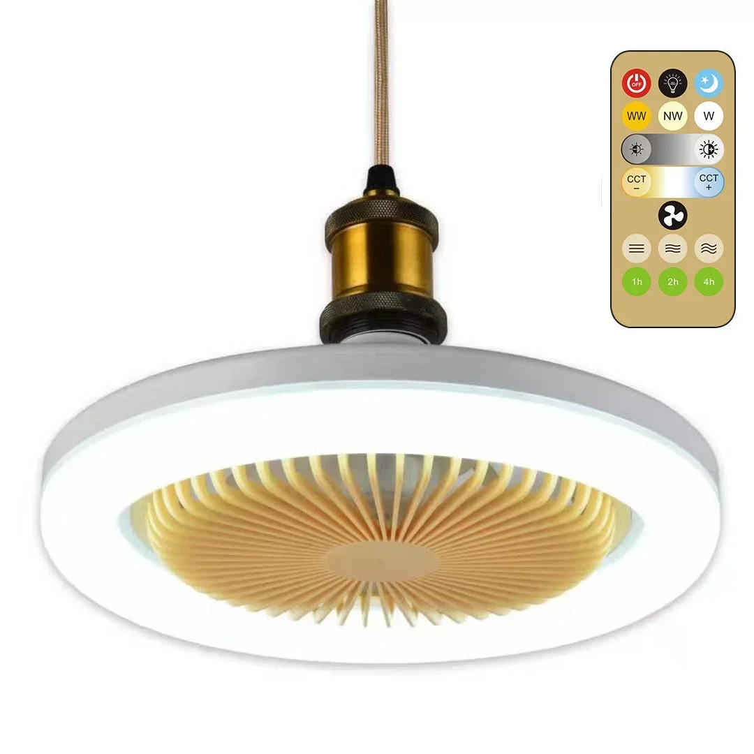 E27 LEDシーリングファン,3速冷却,リモートファン,30W調光可能