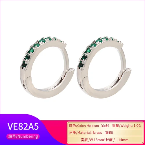 ZHUKOU 여성용 크리스탈 후프 귀걸이, DIY 작은 귀걸이 후크, 쥬얼리 액세서리 제작 모델: VE82, 13x14mm, 한 쌍 6