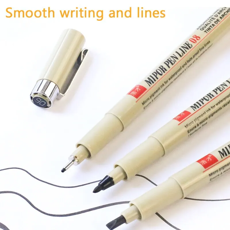 Fineliner Pens 12Pcs Pigment Hook Liner Sketch Markers Drawing Waterproof Art Supplies Manga Comic Handwriting Black