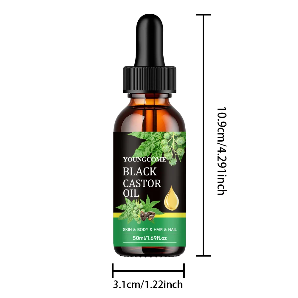 60ml Healthy Organic Castor Oil Improves Hair LineToughness Nourishes The Body Skin Hair Massage Moisturizing Black Castor Oil