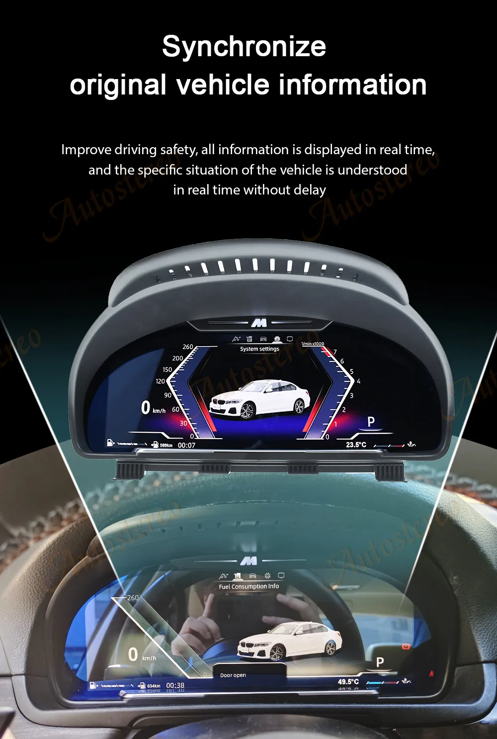 M Sport Virtual Cockpit Digital Cluster Car Odometer Screen For BMW 5GT F07 5 F1