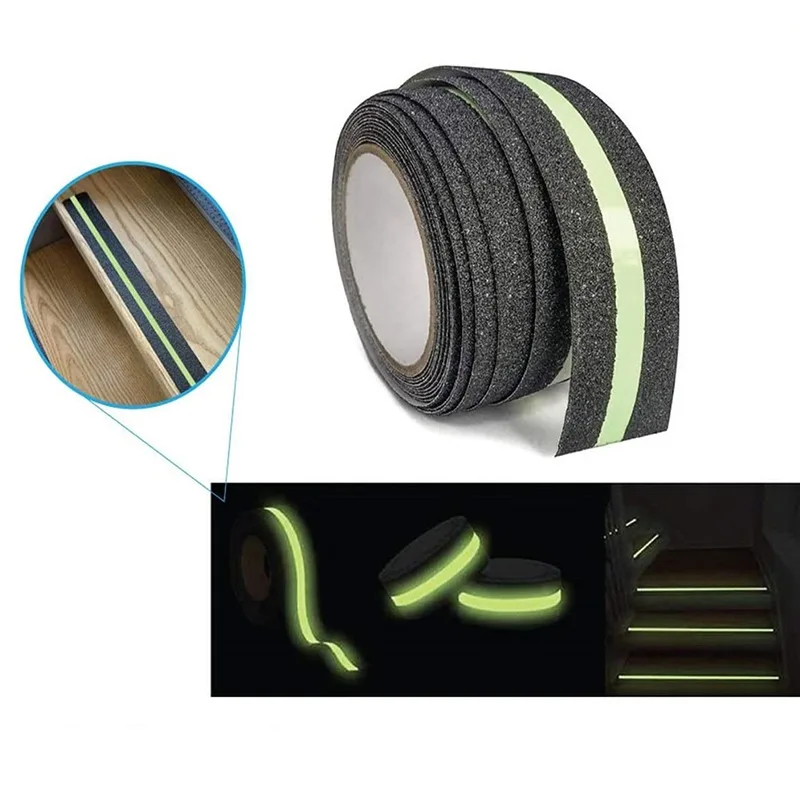 Safety Luminous Anti-Slip Tape Floor Non Skid Tape Adhesive Sticker High Grip Highlighting Stair Nosing Dangerous Step 미끄럼방지 테이프