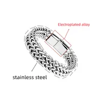Stainless Steel Braided Double Row Front and Rear Fish Scale Alloy Magnetic Buckle Bracelet with Keel Jewelry New Model - Image 6