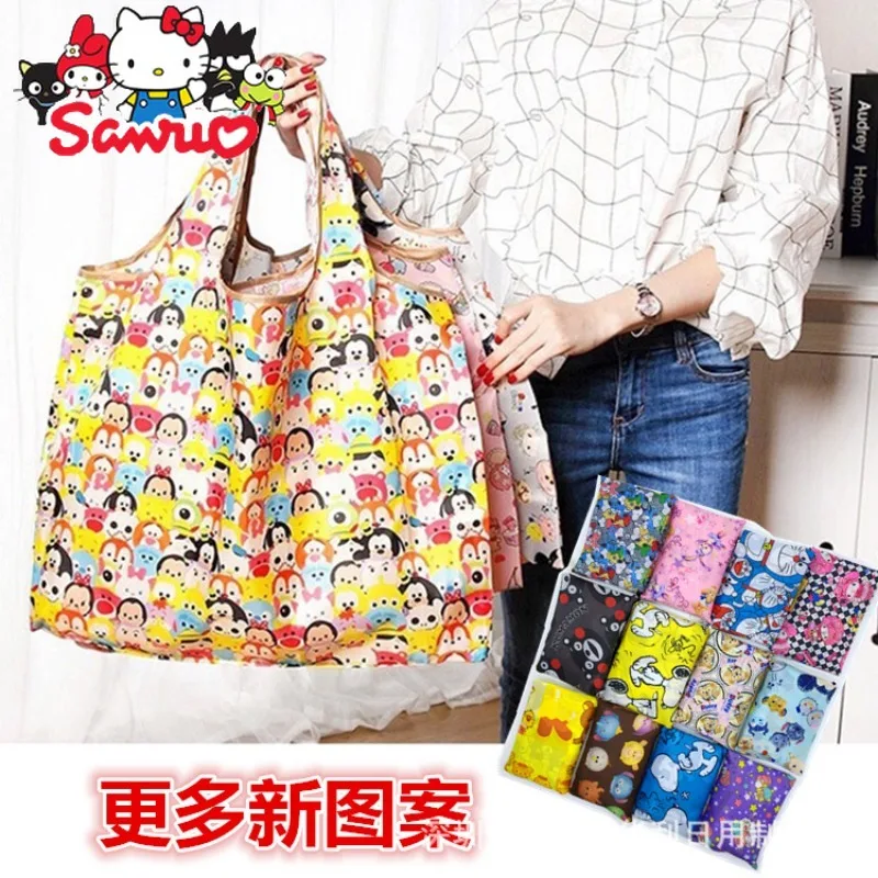 

Sanrio Kuromi Hello Kitty Melody Cinnamoroll Pochacco Jingle KT Waterproof Foldable Eco Cartoon Shopping Bag Small Travel Bag