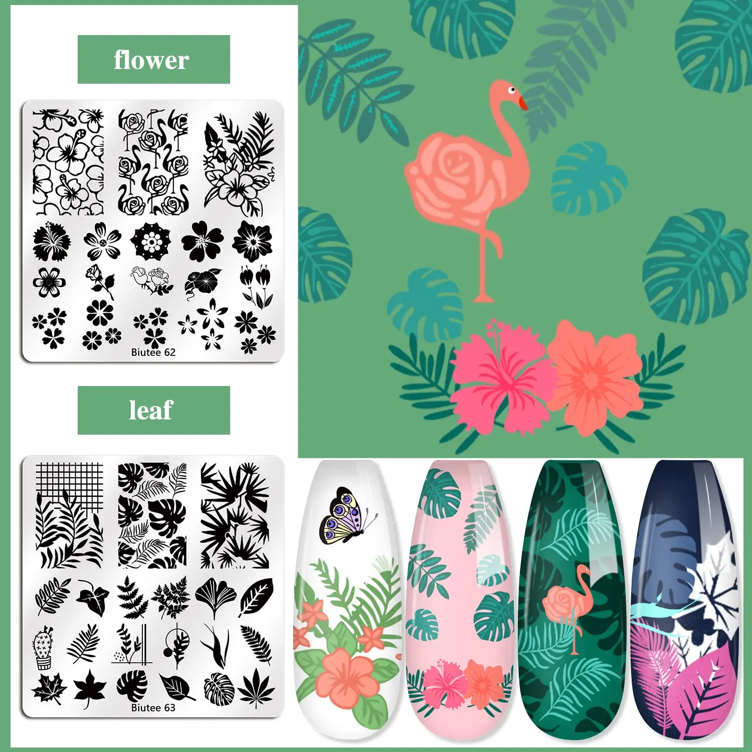Biutee Nail Stamping Plates Template Tiger Zebra Leopard Print Animal Image Stainless Steel Stencil Nail Art Template Texture 5