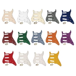 11 Holes 3 Ply Guitar Bass Pickguard Scratch Plate SSS Scratch Plate for Standard Strat Modern Style Guitar Replacements