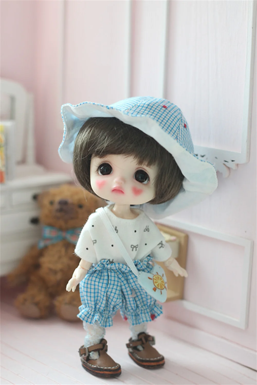 

12 points BJD doll clothes OB11 plain beauty pig GSC clay baby suit set