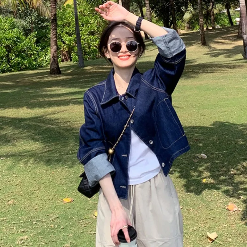 

2022 Spring New Coat For Women Korean Version Loose Retro Lapel Single Breasting Commute High Waist Fashion Free Shipping
