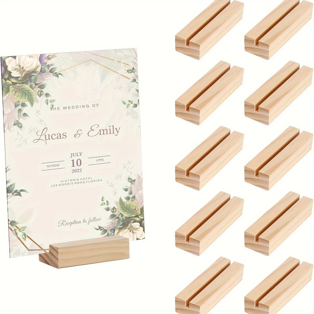 Place Card Holders 10/20 pcs Wooden Card Holder Wooden Photo Card Holder Restaurant Menu Placement Table