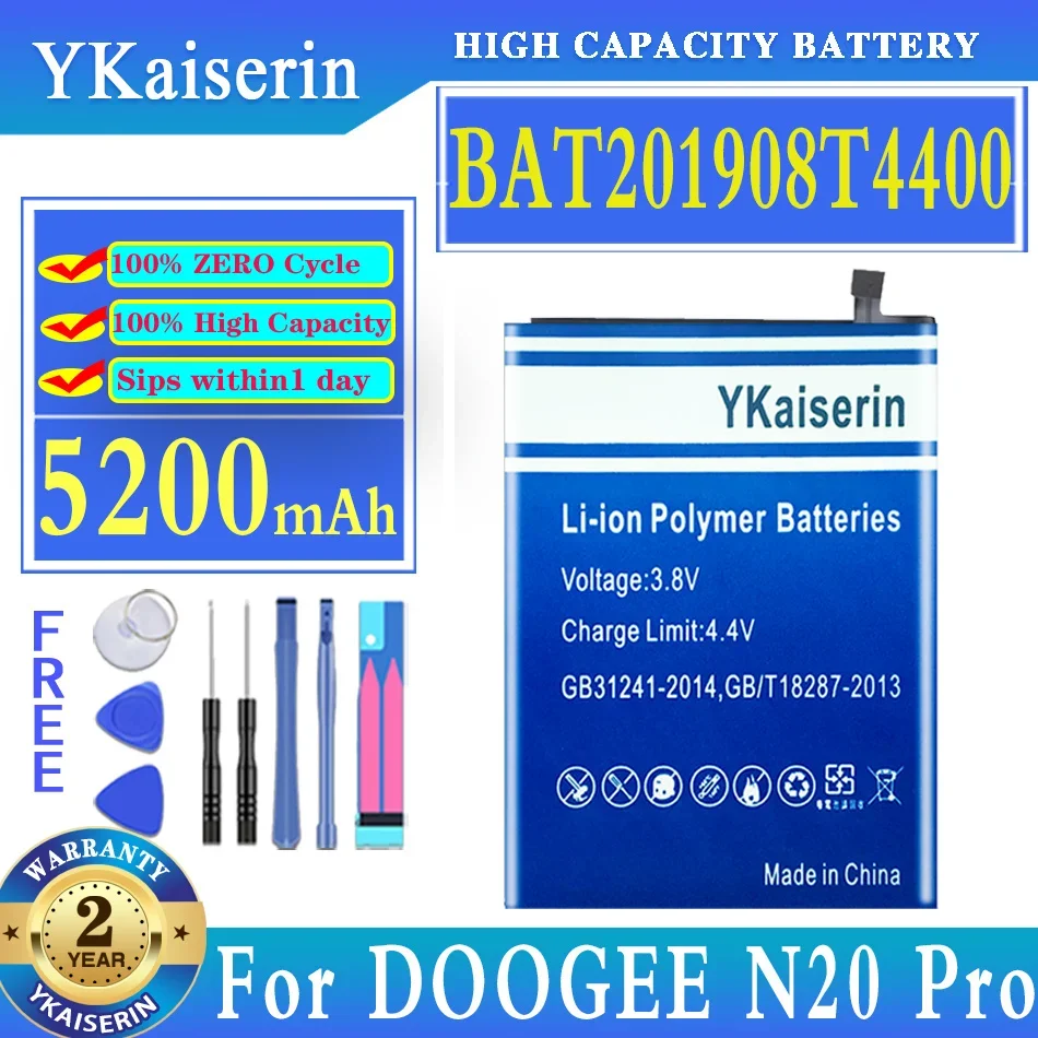 

YKaiserin 5200mAh Replacement Battery BAT201908T4400 For DOOGEE N20 Pro N20Pro Mobile Phone Batteries