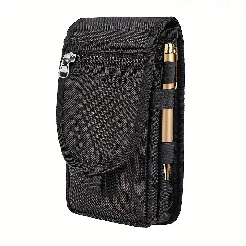 Versatile Casual Waist Bag with Flip-Top and Pen Holder