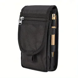 Versatile Casual Waist Bag with Flip - Top and Pen Holder (Black)